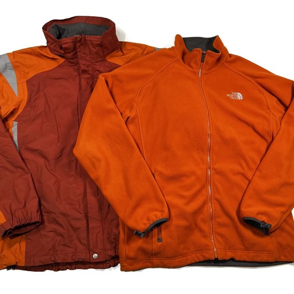 The North Face HyVent Triclimate 3 in 1 Jacket Womens XL Orange Red - Picture 1 of 16